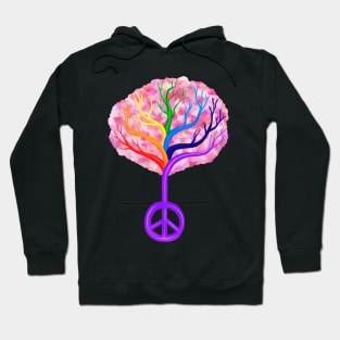 Cherry Blossom Rainbow Peace Tree Hoodie